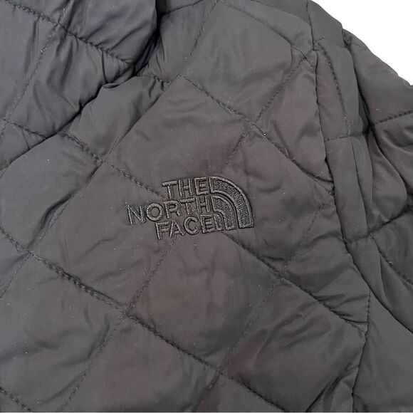 The North Face Thermoball Fur Lined Hooded Jacket Black Button Snap Womens Small - Picture 4 of 8